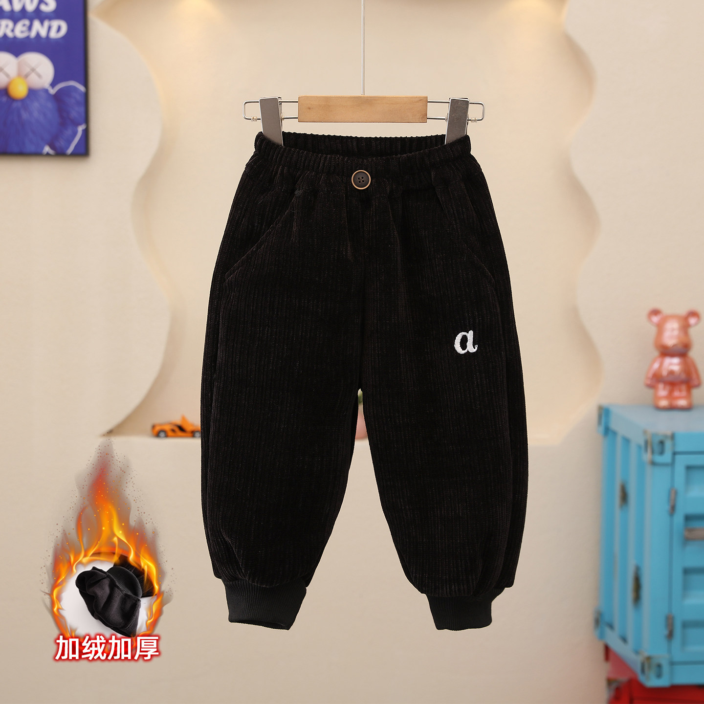 男童加绒裤子秋冬儿童韩版加厚一体绒灯笼裤2025新款男孩卫裤冬装,淘宝优惠券,粉丝福利购,淘宝优惠卷
