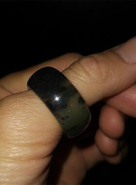 男女汉白玉岫玉天然戒指环手工