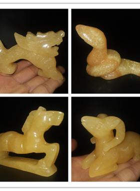 办公桌十二生肖天然玉石工艺品