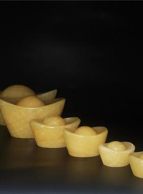 天然玉石雕刻小号招财进宝摆件
