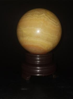 米黄玉招财中式办公室水晶色圆球