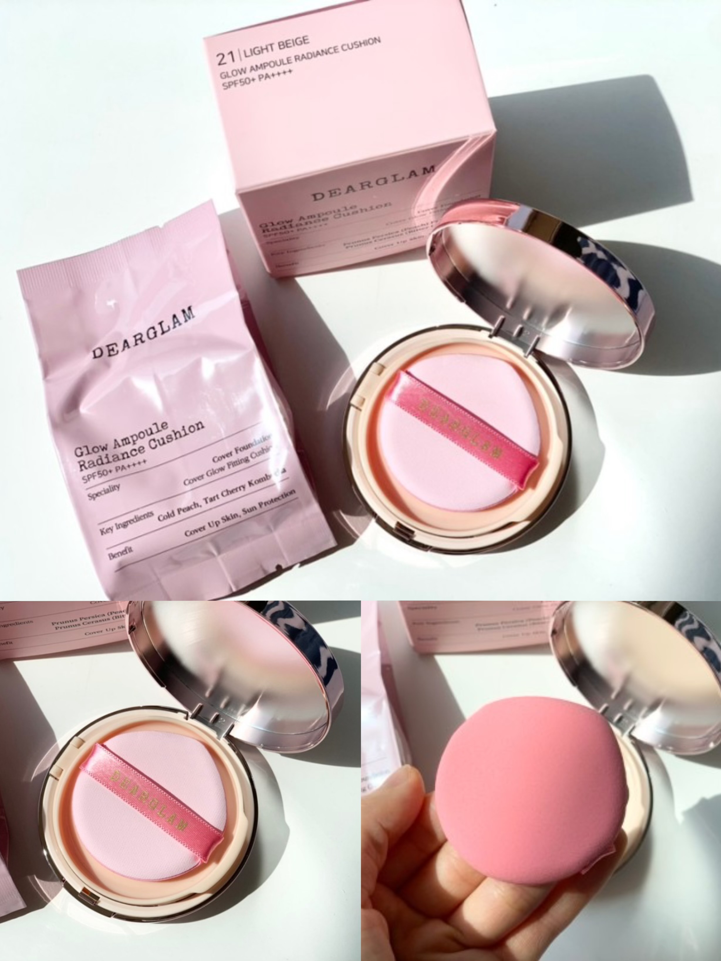 韩国原装 DEARGLAM Glow Ampoule Radiance Cushion亮白防晒气垫 - 图2