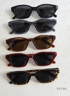 P9196新款复古猫形板材脚偏光太阳眼镜潮男女网红街拍方圆脸墨镜