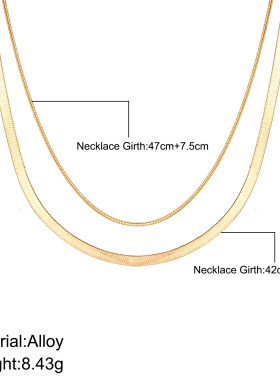 Layered necklace蛇骨链双层叠戴项链女欧美感轻奢小众复古颈链