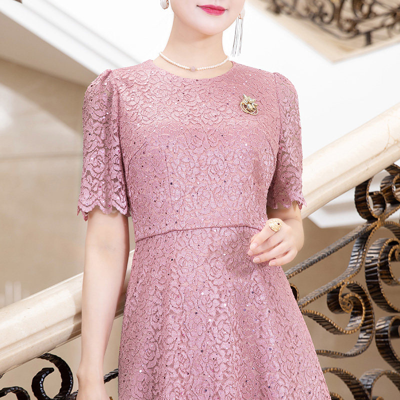 多丽琦连衣裙年会粉色轻奢连衣裙婚宴喜妈妈装公司年会晚礼服日常