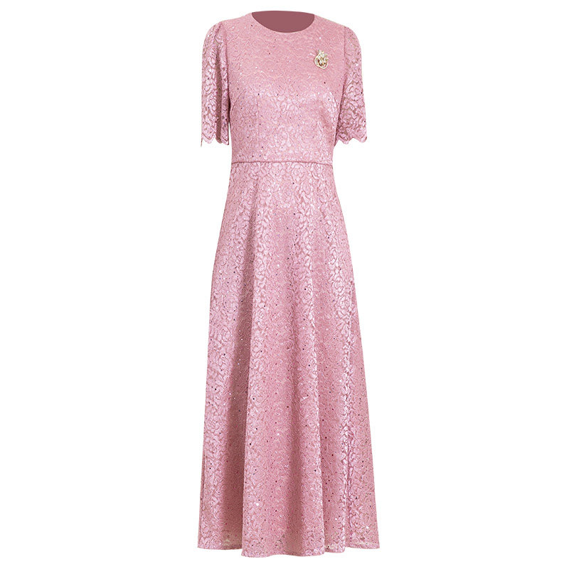 多丽琦连衣裙年会粉色轻奢连衣裙婚宴喜妈妈装公司年会晚礼服日常