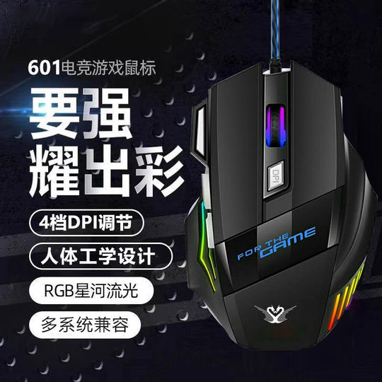 电竞游戏鼠标有线台式机笔记本通用办公家用网吧双飞龙G601鼠标