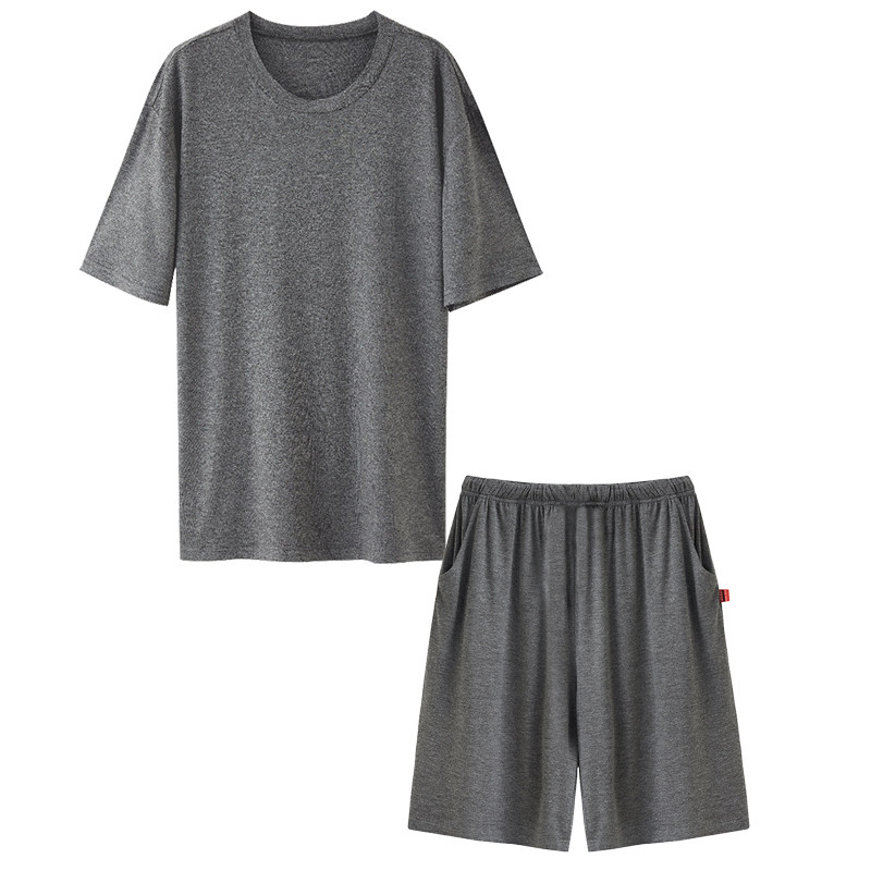 男士莫代尔短袖男款春秋款冰丝睡裤 丝萝春秋睡衣/家居服套装