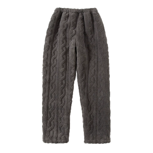 Бархатные коралловые удерживающие тепло зимние фланелевые штаны для отдыха, увеличенная толщина