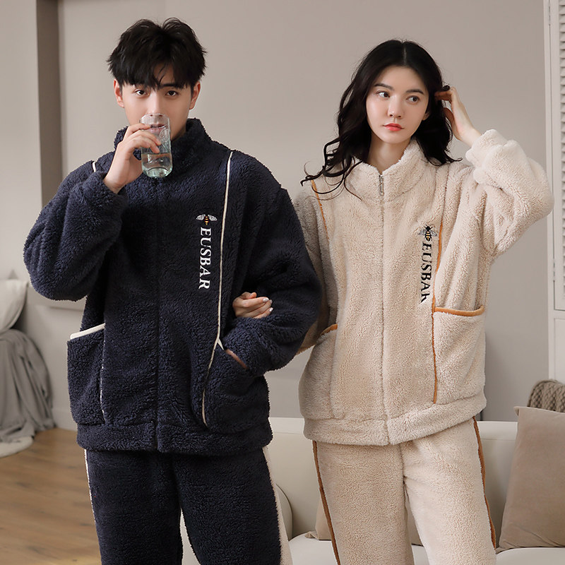 丝萝春秋情侣款北极绒套装秋冬睡衣 丝萝春秋睡衣/家居服套装