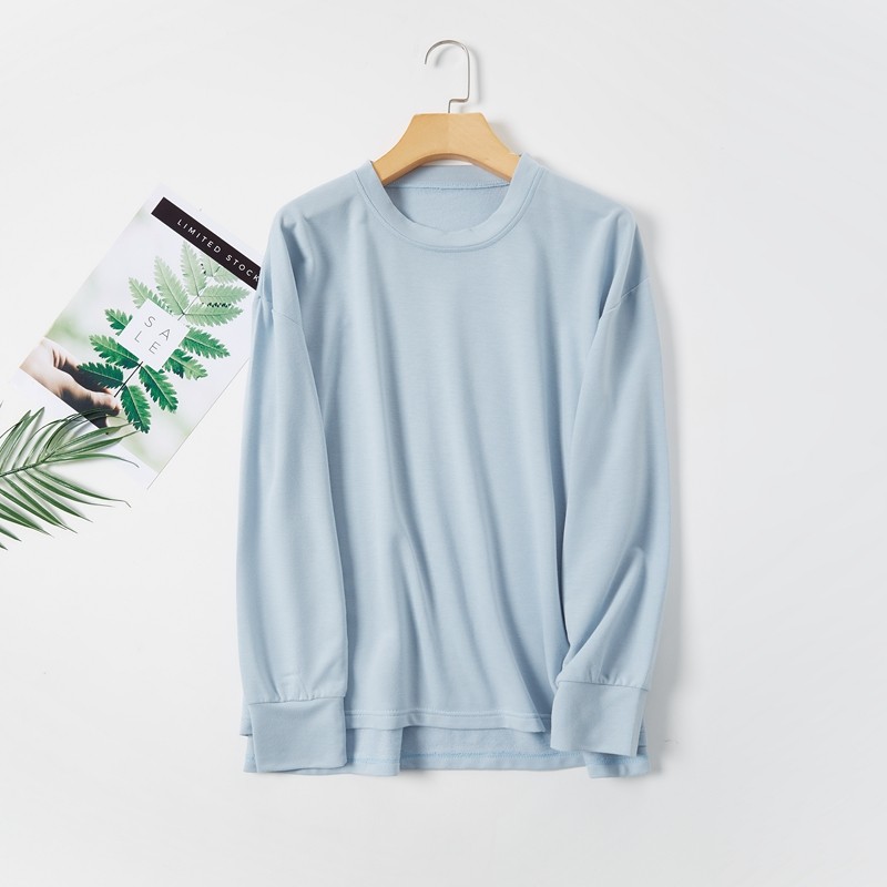 春秋长袖单上衣宽松居家休闲睡衣 丝萝春秋睡衣上装