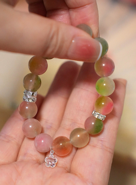 时光邮差原创「棠梨映苔」天然盐源玛瑙新中式国风手串女混色百搭