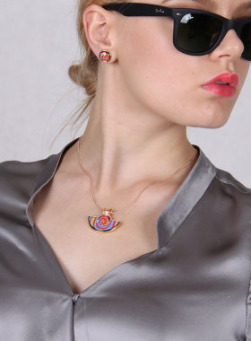 百水先生生命轮回画珐琅项链