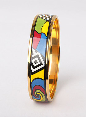 爱的漩涡手绘画珐琅手镯