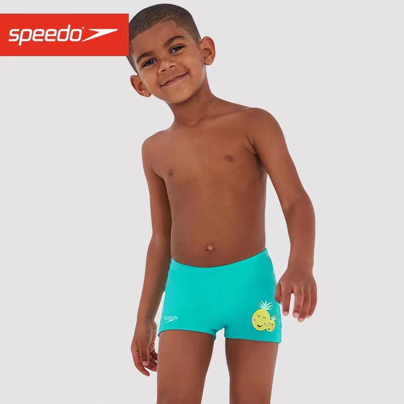 speedo/速比涛儿童平角泳裤男孩舒适耐穿速干抗氯卡通印花23新款 - 图0