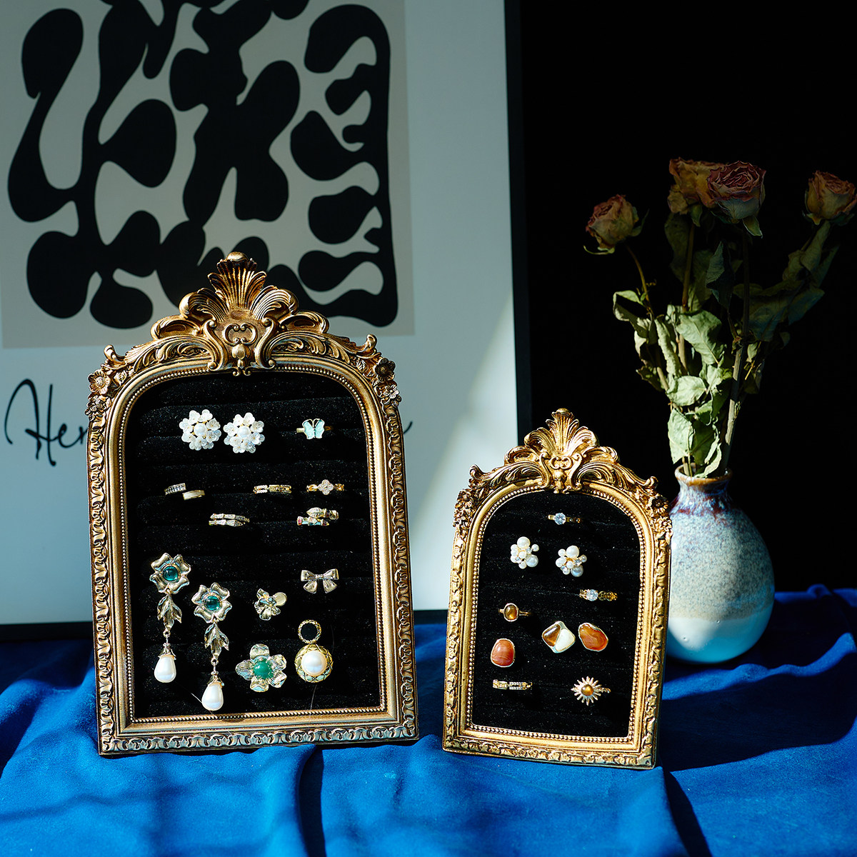 马年欧式复古首饰展示架相框戒指耳环项链饰品收纳架创意拍摄摆件,淘宝优惠券,粉丝福利购,淘宝优惠卷