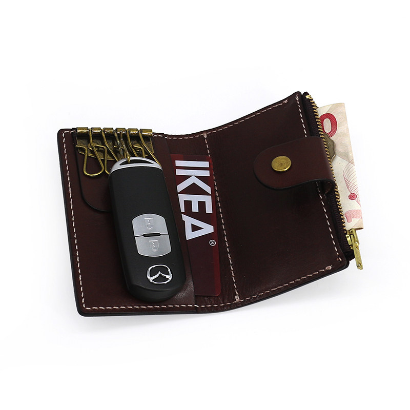 日韩原创植鞣革钥匙包男士拉链格零钱包便携头层牛皮锁匙包卡包女,淘宝优惠券,粉丝福利购,淘宝优惠卷