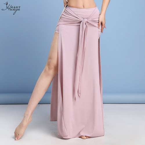 肚皮舞半身裙性感双开叉长裙练功服下装糖果裙子东方舞蹈服装女 - 图1