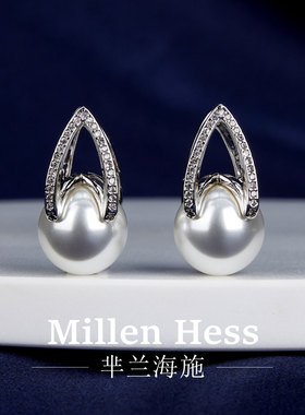 MillenHess武大真珍珠耳饰耳环