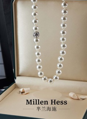 珍妮优雅仿珍珠项链轻奢高级设计感小众法式镀金手串首饰送女友