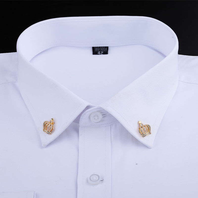 高档西服胸针男简约胸花商务衬衫领针领扣领花皇冠徽章xongzhen_虎窝淘