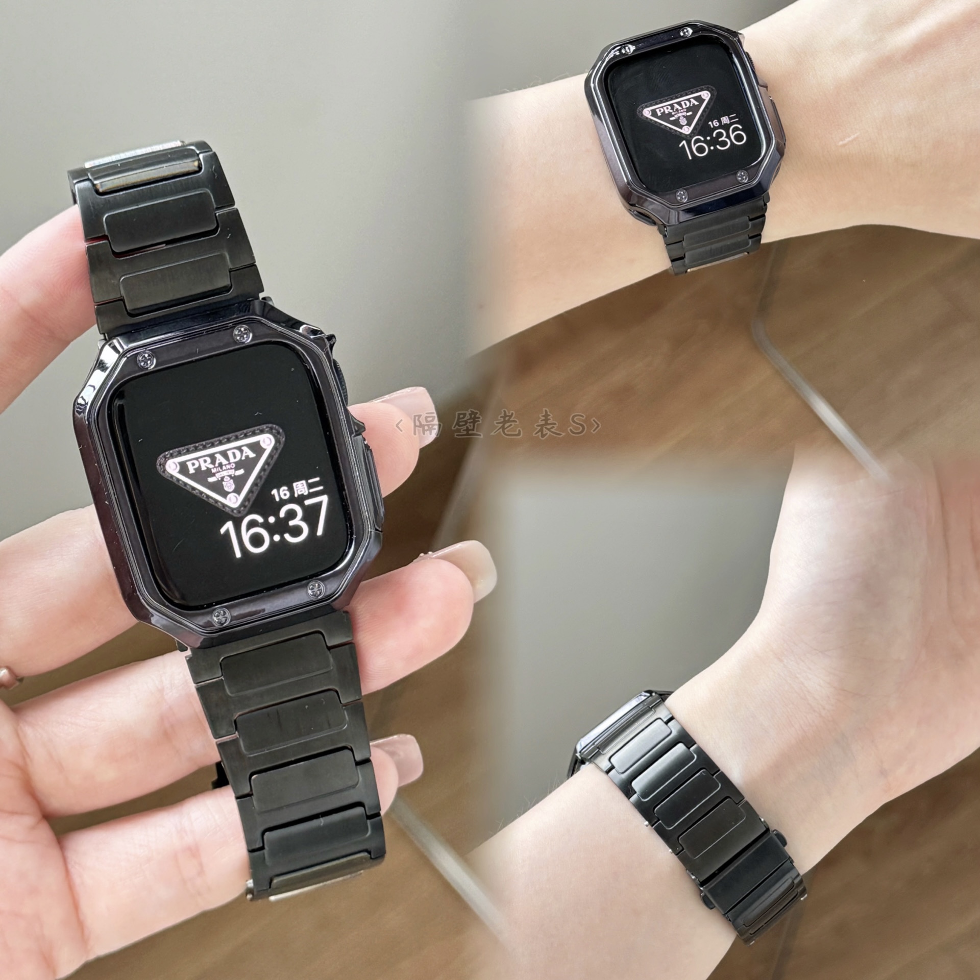 适用苹果手表带Apple watch9创意不锈钢带iwatch876SE2鹦鹉罗金属 - 图2