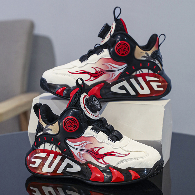 奥特莱斯男童鞋子运动鞋2025秋冬新款皮面儿童跑步鞋中大童篮球鞋 - 图1