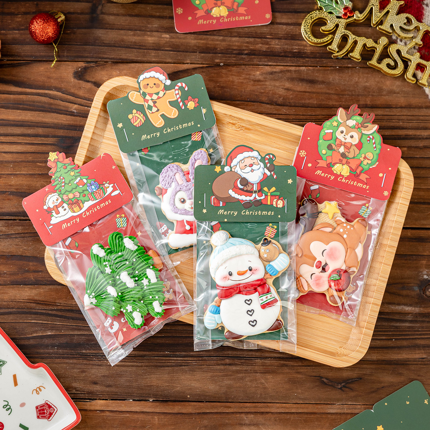 圣诞饼干包装袋卡头糖霜曲奇雪花酥独立透明手工礼品自封打包袋子,淘宝优惠券,粉丝福利购,淘宝优惠卷
