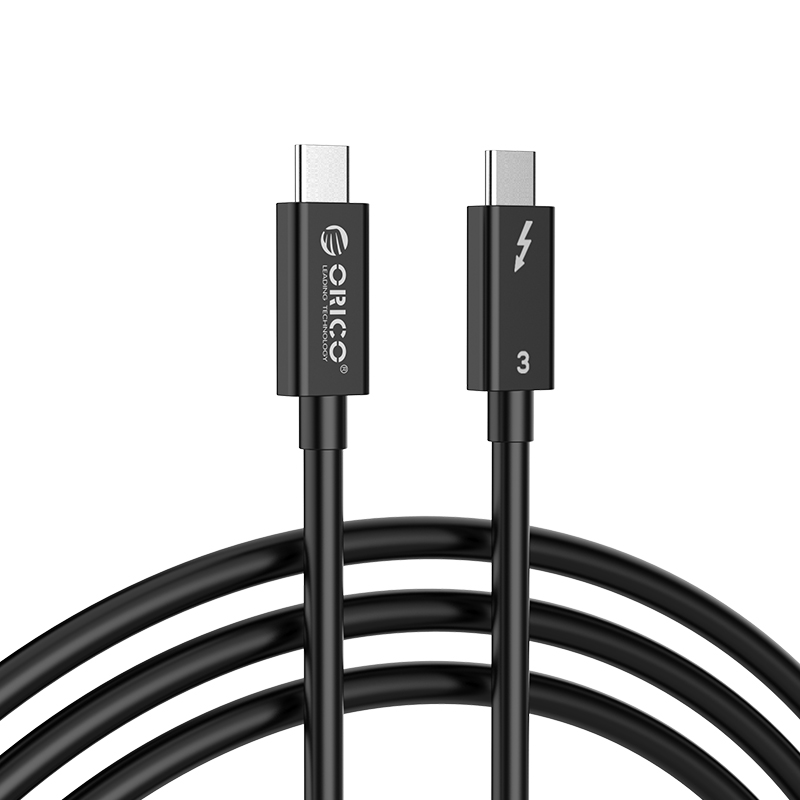 orico/奥睿科雷电3数据线Thunderbolt3连接线40Gbps传输线8K高清USB-C外接显卡扩展坞TypeC100w公对公0.5/0.7 - 图0