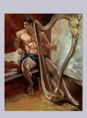 古典艺术文艺复兴审美提升油画复刻人体肌肉男体艺术喷画墙面装饰
