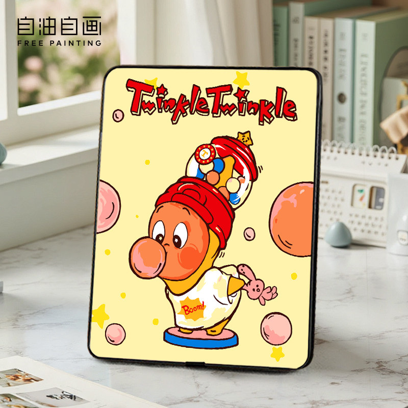 自油自画 数字油画diy填色手绘手工填充填色客厅卡通桌面摆台画,淘宝优惠券,粉丝福利购,淘宝优惠卷