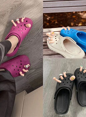 仿真脚拇指洞洞鞋创意硅