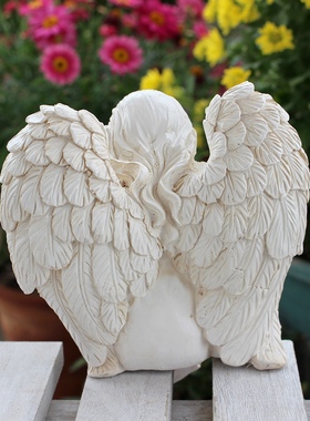 跨境花园天使翅膀和小鸟