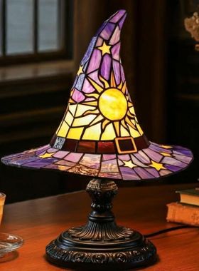 跨境 Witch Hat Lamps女巫帽子灯装饰摆件USB插座led灯光摆件创意