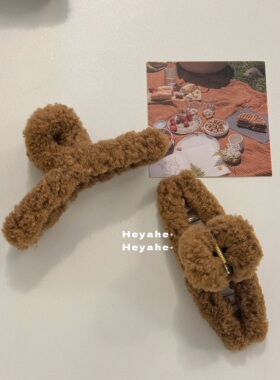 heyahe羊羔毛抓夹韩国ins