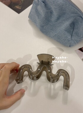 heyahe果冻灰M夹波浪鲨鱼夹