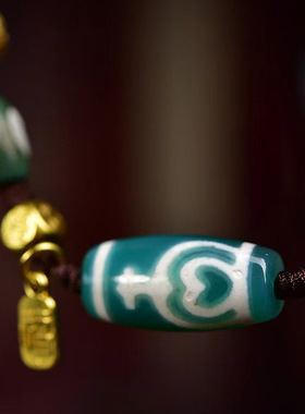 天然宝瓶天珠手链手工编制手绳可调节男女款藏式文玩单圈手串饰品