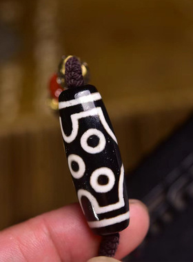 纯手工编制绳项链可调节藏式文玩玛瑙二十一眼天珠吊坠七眼锁骨链