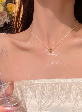 简约双环项链女轻奢百搭小众气质