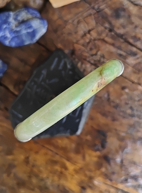 中国风原创孤品纯手工镶嵌修复老翡翠断镯足银小蚂蚁闭口复古手镯