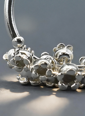 蜜语风铃925纯银佛铃花戒指