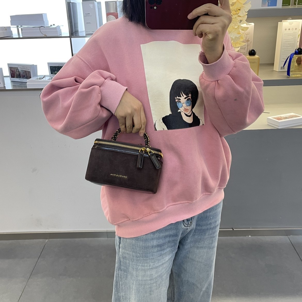 时尚磨砂皮盒子链条女包2025新款洋气宴会大气小众斜挎包小方包,淘宝优惠券,粉丝福利购,淘宝优惠卷