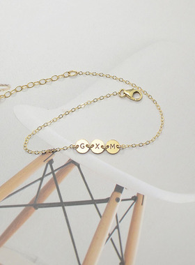 定制专属英文大写字母不怕水手链