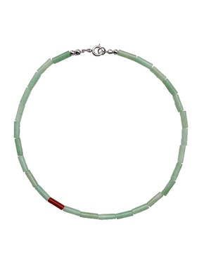 LYUMIN独立设计东陵玉红玛瑙拼接极简风中式复古玉石项链2021新款