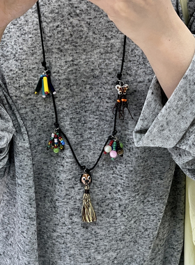 MINNALU原创快乐小狗项链