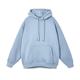 Spring and autumn hooded pullover pure cotton sweatshirt women's solid color versatile top casual sports large size loose coat class uniform
