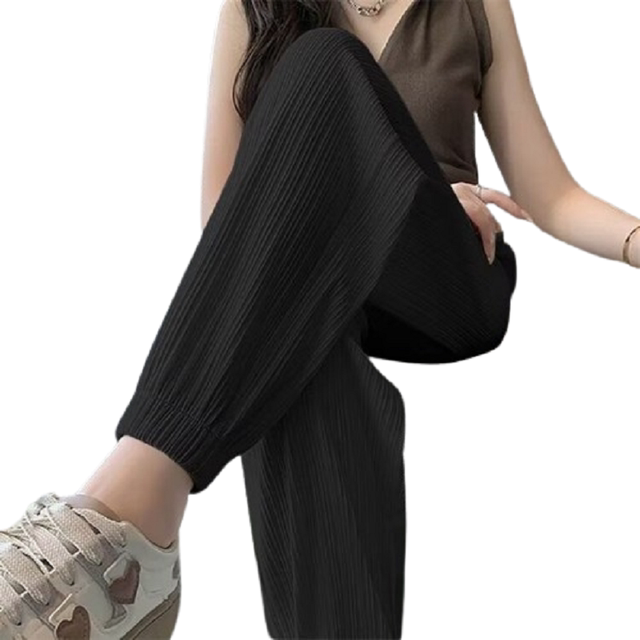 ພິເສດ Clearance Ice Silk Sports Pants Women's Summer Thin High Waisted Loose Draping Leg Pants Casual Lantern Long Pants