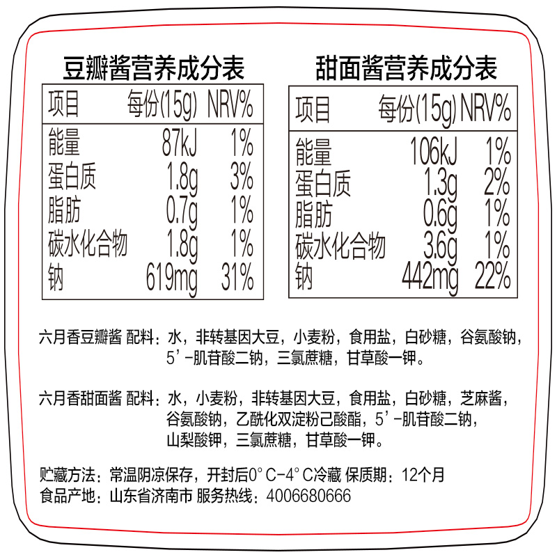 欣和葱伴侣6月香豆瓣酱300g+甜面酱300g手抓饼酱东北大酱黄豆酱 - 图1