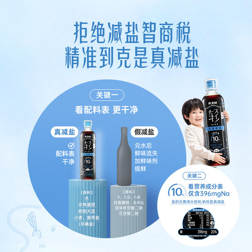 六月鲜10克轻盐原汁酱油500ml 0%添加防腐剂欣和酿造特级减盐生抽 - 图1