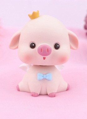 ins网红少女心摇头可爱萌宠车内